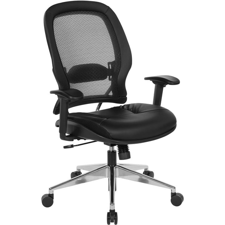 Image of OSP Furniture Chair,MeshBack/LeatherSeat,32"x13"x26",BK