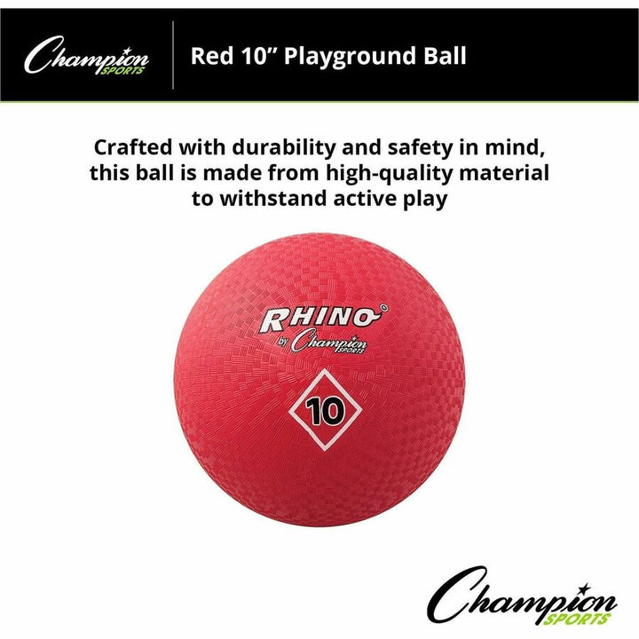 Image of Champion Sports Playground Ball, 10" Diameter, Red