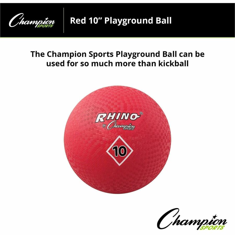 Image of Champion Sports Playground Ball, 10" Diameter, Red