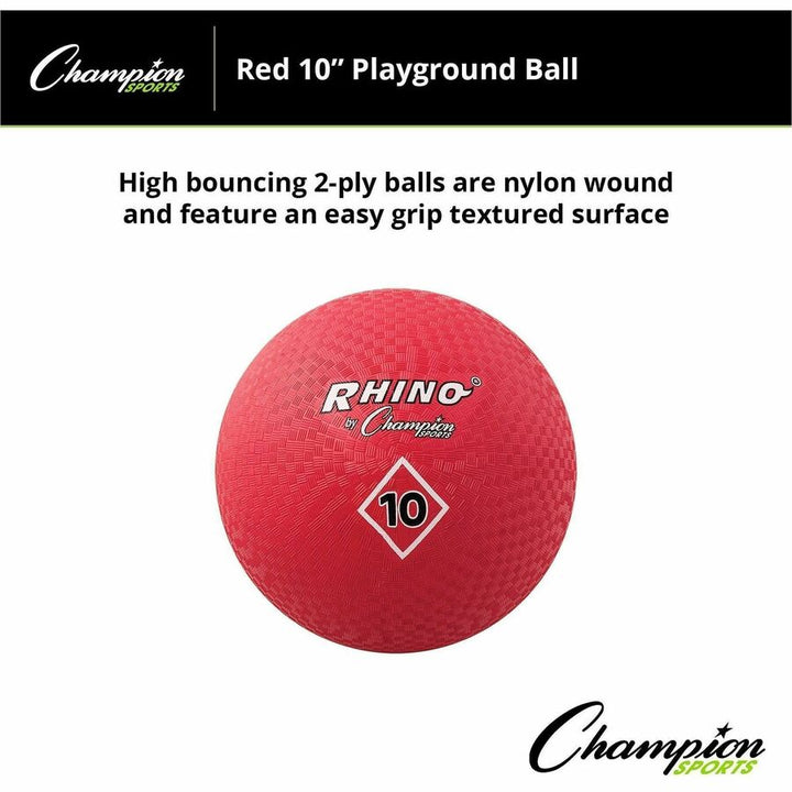 Image of Champion Sports Playground Ball, 10" Diameter, Red