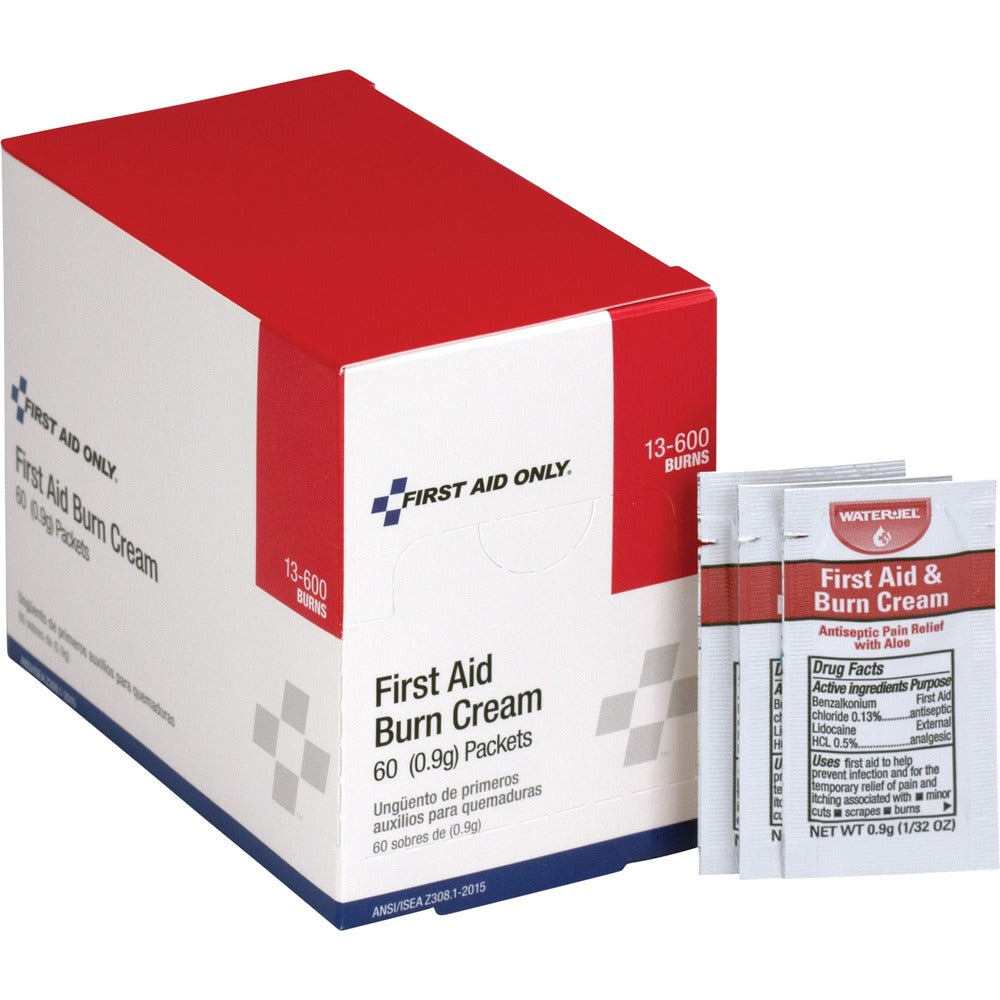 Image of First Aid Only First Aid Burn Ointment, Singe Use Packets, 60/BX, Red/White