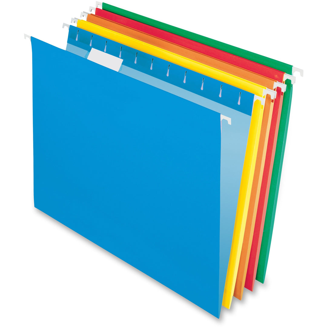 Image of Pendaflex® Colored Hanging Folders, Letter Size, 1/5-Cut Tabs, Five-Color Assortment, 25/Box