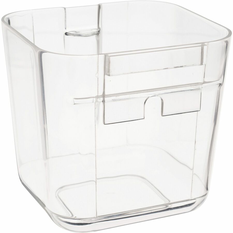 Image of deflecto® Stackable Caddy Organizer with S, M and L Containers, Plastic, 10.5 x 14 x 6.5, White Caddy/Clear Containers