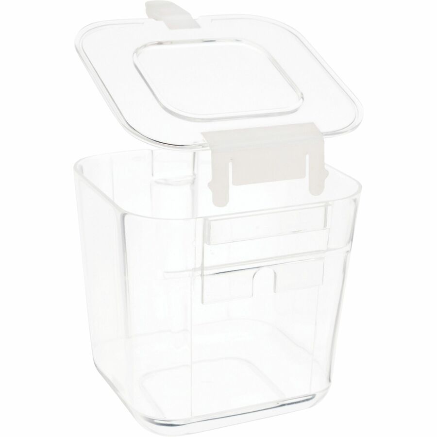 Image of deflecto® Stackable Caddy Organizer with S, M and L Containers, Plastic, 10.5 x 14 x 6.5, White Caddy/Clear Containers