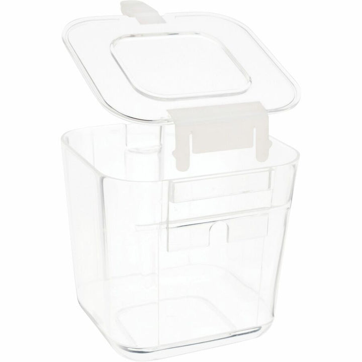 Image of deflecto® Stackable Caddy Organizer with S, M and L Containers, Plastic, 10.5 x 14 x 6.5, White Caddy/Clear Containers