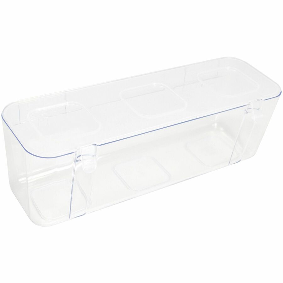 Image of deflecto® Stackable Caddy Organizer with S, M and L Containers, Plastic, 10.5 x 14 x 6.5, White Caddy/Clear Containers