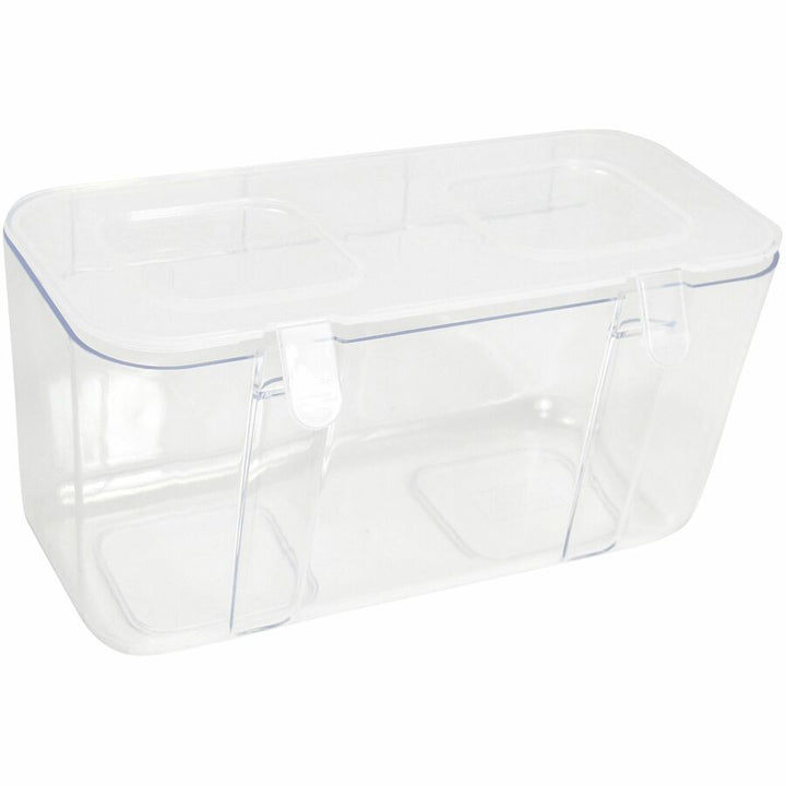 Image of deflecto® Stackable Caddy Organizer with S, M and L Containers, Plastic, 10.5 x 14 x 6.5, White Caddy/Clear Containers