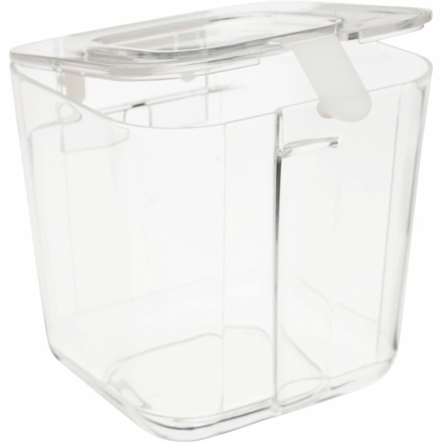Image of deflecto® Stackable Caddy Organizer with S, M and L Containers, Plastic, 10.5 x 14 x 6.5, White Caddy/Clear Containers
