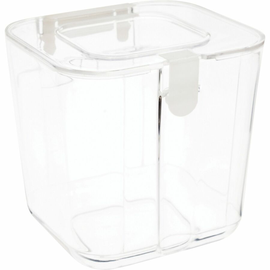 Image of deflecto® Stackable Caddy Organizer with S, M and L Containers, Plastic, 10.5 x 14 x 6.5, White Caddy/Clear Containers