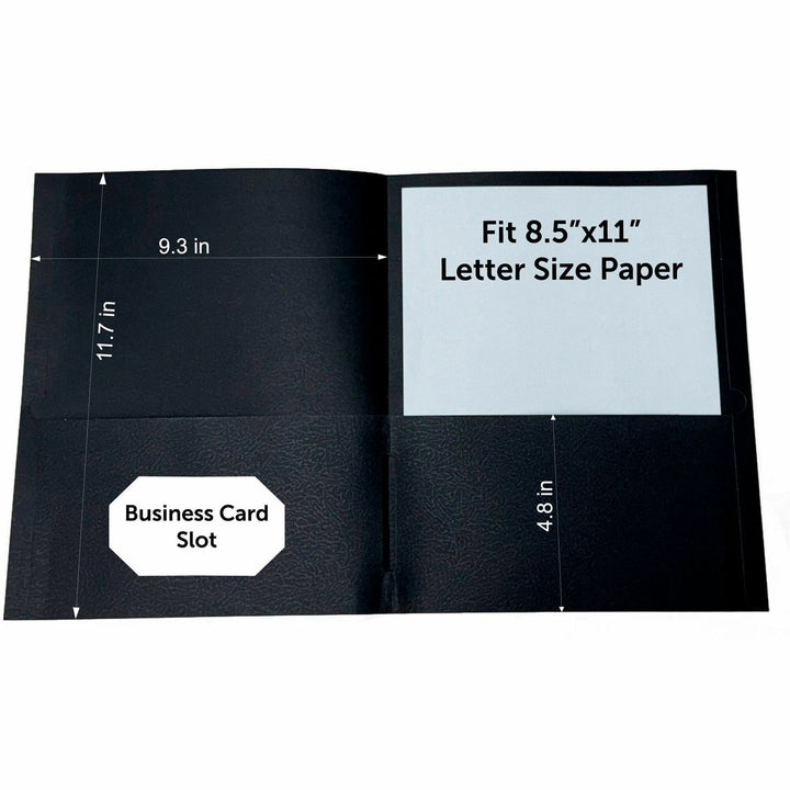 Image of Sparco 78546 2-pocket Leatherette Portfolio, 8 1/2" x 11", 2 Internal Pocket, Black, 1 Box