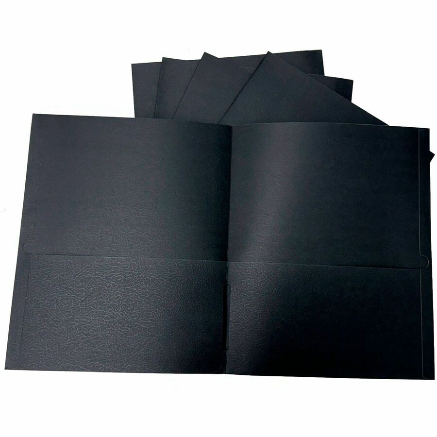 Image of Sparco 78546 2-pocket Leatherette Portfolio, 8 1/2" x 11", 2 Internal Pocket, Black, 1 Box