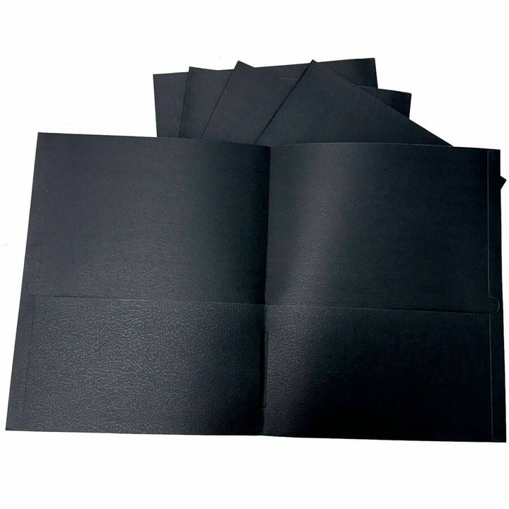 Image of Sparco 78546 2-pocket Leatherette Portfolio, 8 1/2" x 11", 2 Internal Pocket, Black, 1 Box
