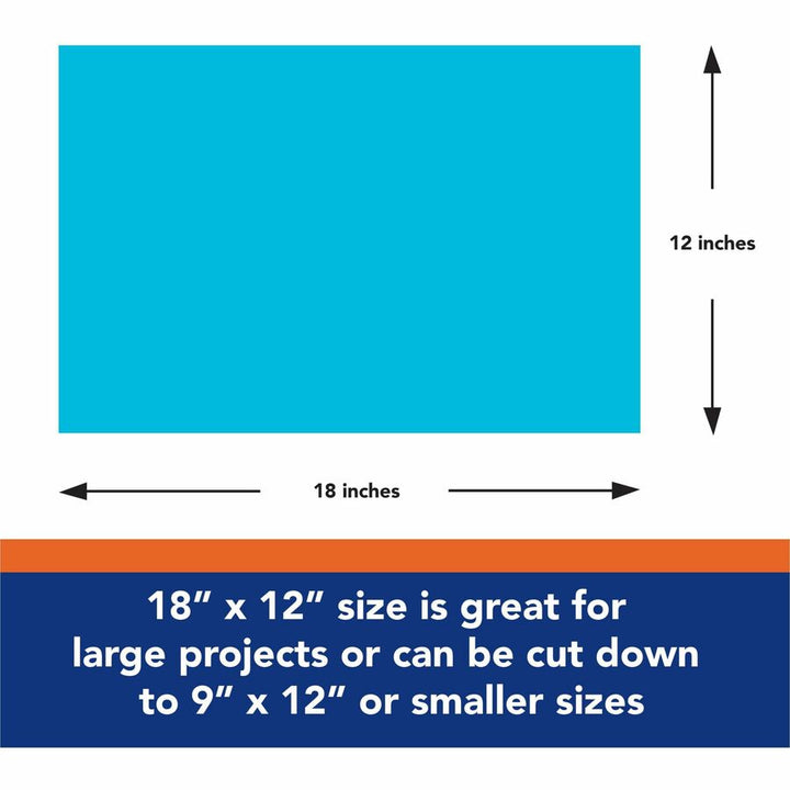 Image of Tru-Ray 103401 Construction Paper, Art Project, 18" W x 12" Length, Atomic Blue, Sulphite, 1 Pack