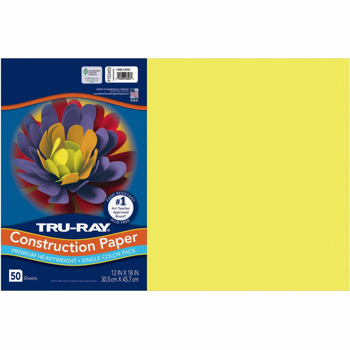 Image of Pacon® Construction Paper, 76 lb, 12"x18", 50/PK, Lovely Lemon