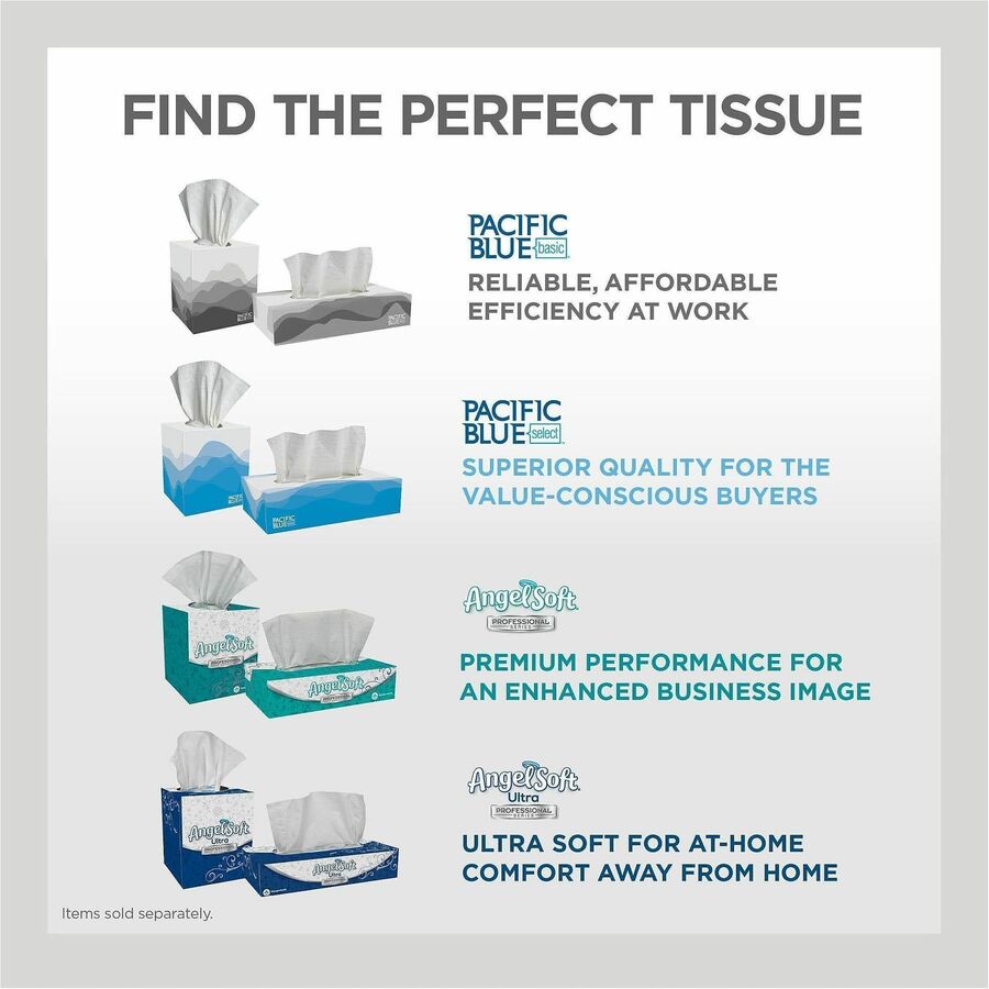 Image of Georgia-Pacific® Facial Tissue, 2 Ply, Cube Box,100 Sheets/BX, 36BX/CT, WE