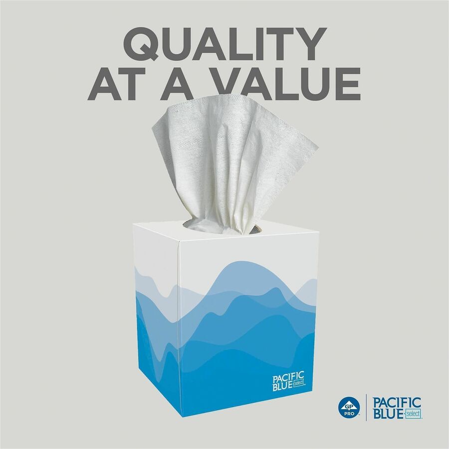 Image of Georgia-Pacific® Facial Tissue, 2 Ply, Cube Box,100 Sheets/BX, 36BX/CT, WE