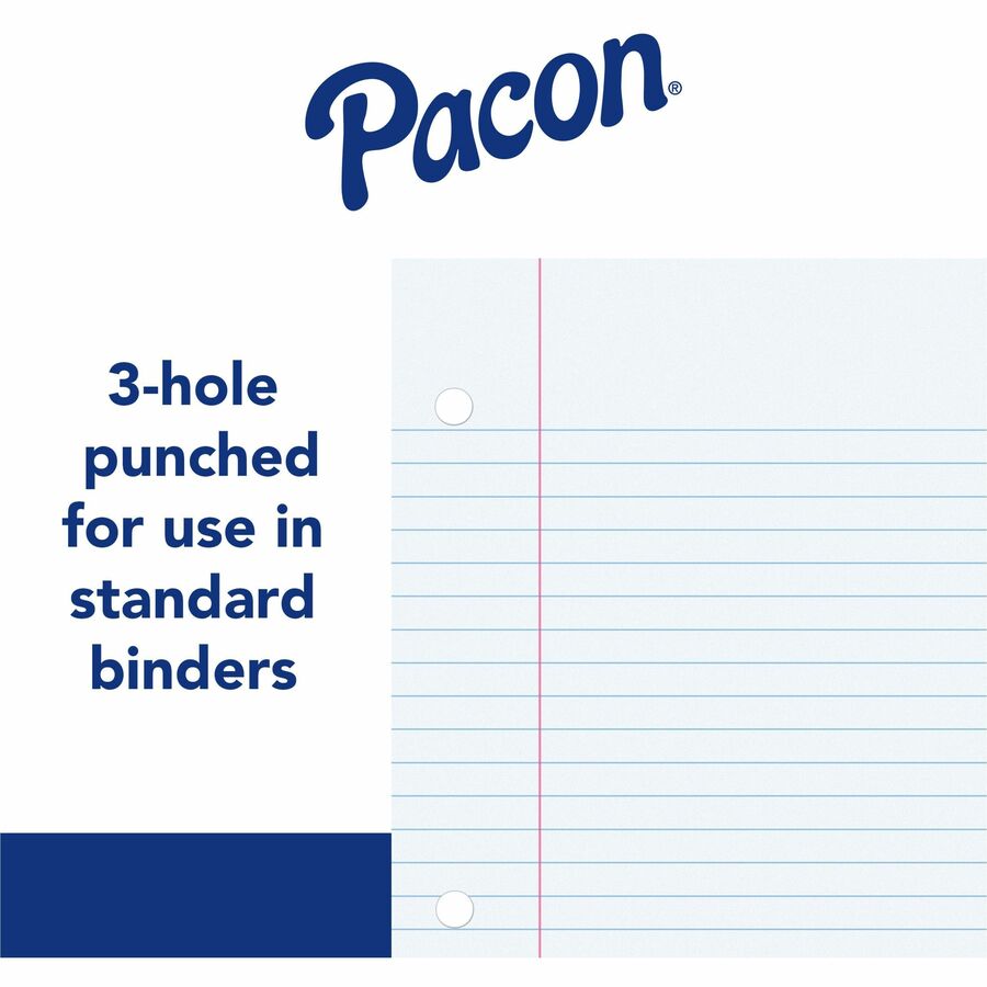 Image of Pacon® Filler Paper, 8"x10-1/2", 3/8" Rld, 200 Shts/PK, White