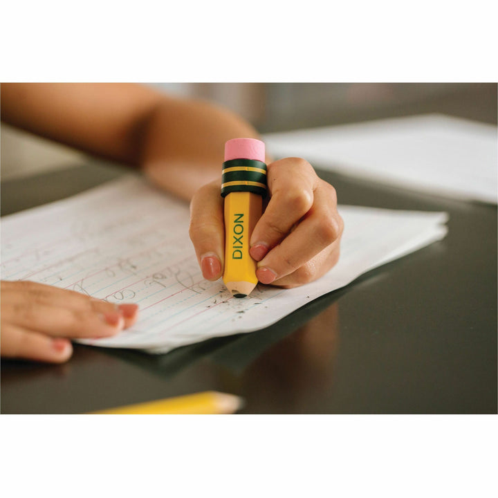 Image of Dixon® Eraser, Pencil-Shaped, 36/BX, Yellow Barrel/Pink Top