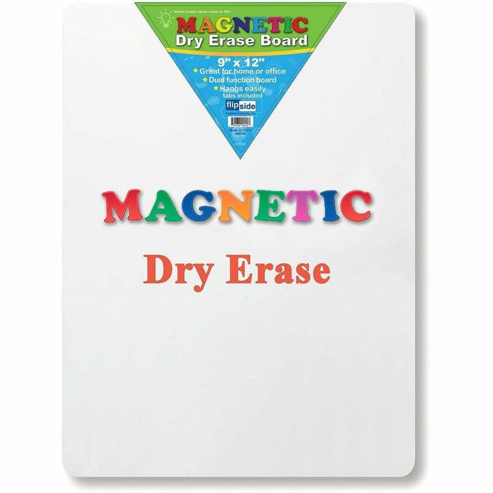 Image of Flipside 10025 Magnetic Dry Erase Board, 9" (0.8 ft) Width x 12" (1 ft) Height, White Surface, Rectangle, Magnetic, 1 Each