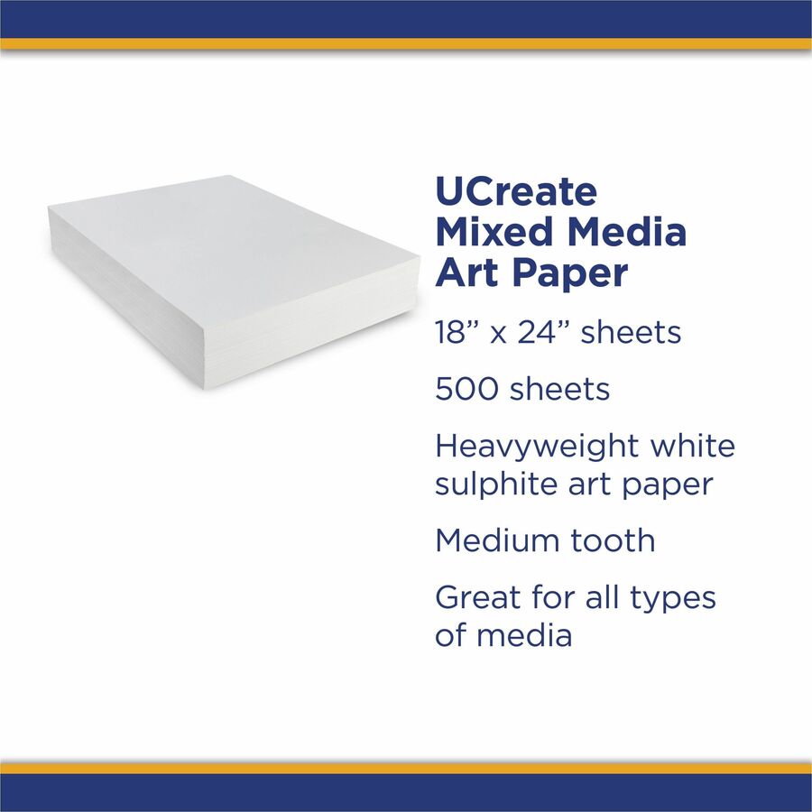 Image of Pacon® Mixed Media Art Paper, 80lb, 18"x24", 500SH/RM, WE