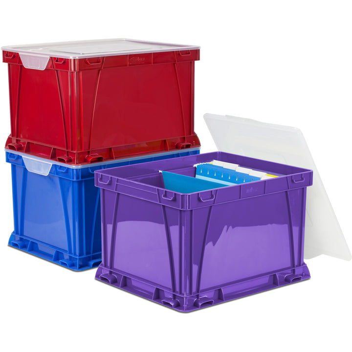 Image of Storex Storage Cubes, Plastic, 14-1/4"x17-14"x10-1/2", 3/ST, AST