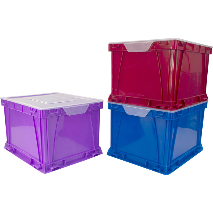 Image of Storex Storage Cubes, Plastic, 14-1/4"x17-14"x10-1/2", 3/ST, AST