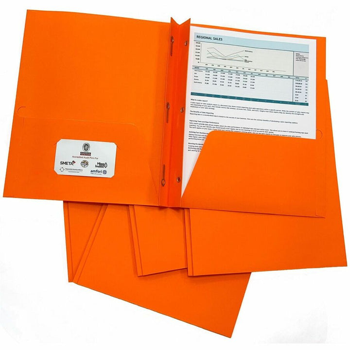 Image of Sparco 2-Pocket Folder, 3-Prong, 9-1/2"x11-3/4", 25/BX, OE