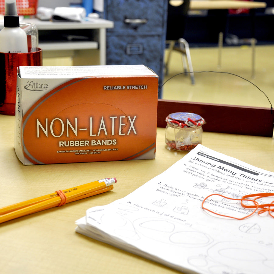 Image of Alliance Rubber Rubber Bands, Latex-free,3-1/2"x1/8",No.33,Orange, 1/4 lb.