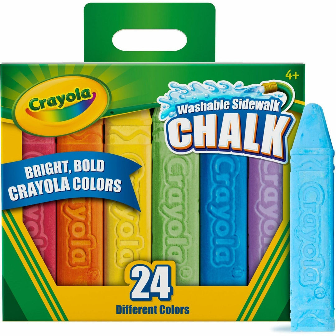 Image of Crayola® Washable Sidewalk Chalk, Tropical Colors, 4.25" x 0.75 Diameter, Assorted, 24 Sticks/Set