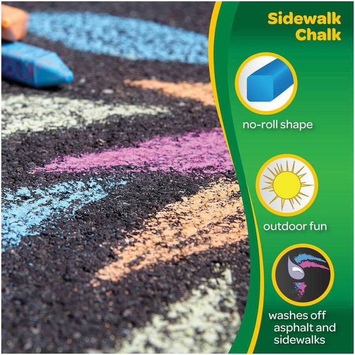Image of Crayola® Washable Sidewalk Chalk, Tropical Colors, 4.25" x 0.75 Diameter, Assorted, 24 Sticks/Set