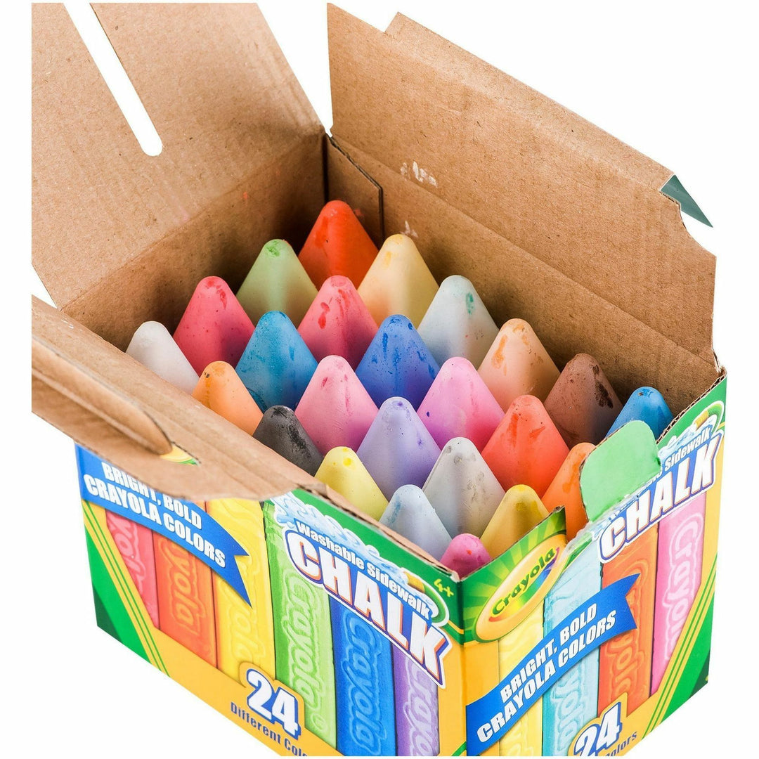 Image of Crayola® Washable Sidewalk Chalk, Tropical Colors, 4.25" x 0.75 Diameter, Assorted, 24 Sticks/Set