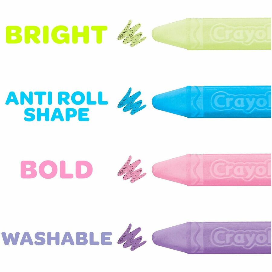 Image of Crayola® Washable Sidewalk Chalk, Tropical Colors, 4.25" x 0.75 Diameter, Assorted, 24 Sticks/Set