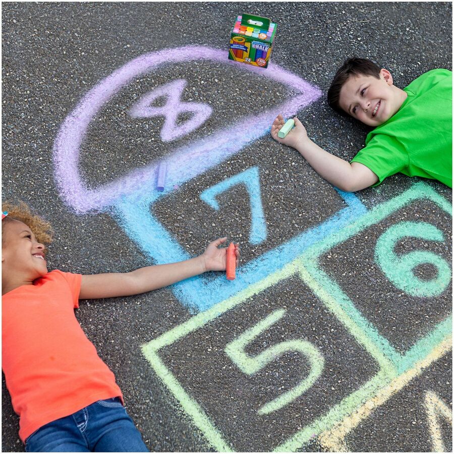 Image of Crayola® Washable Sidewalk Chalk, Tropical Colors, 4.25" x 0.75 Diameter, Assorted, 24 Sticks/Set