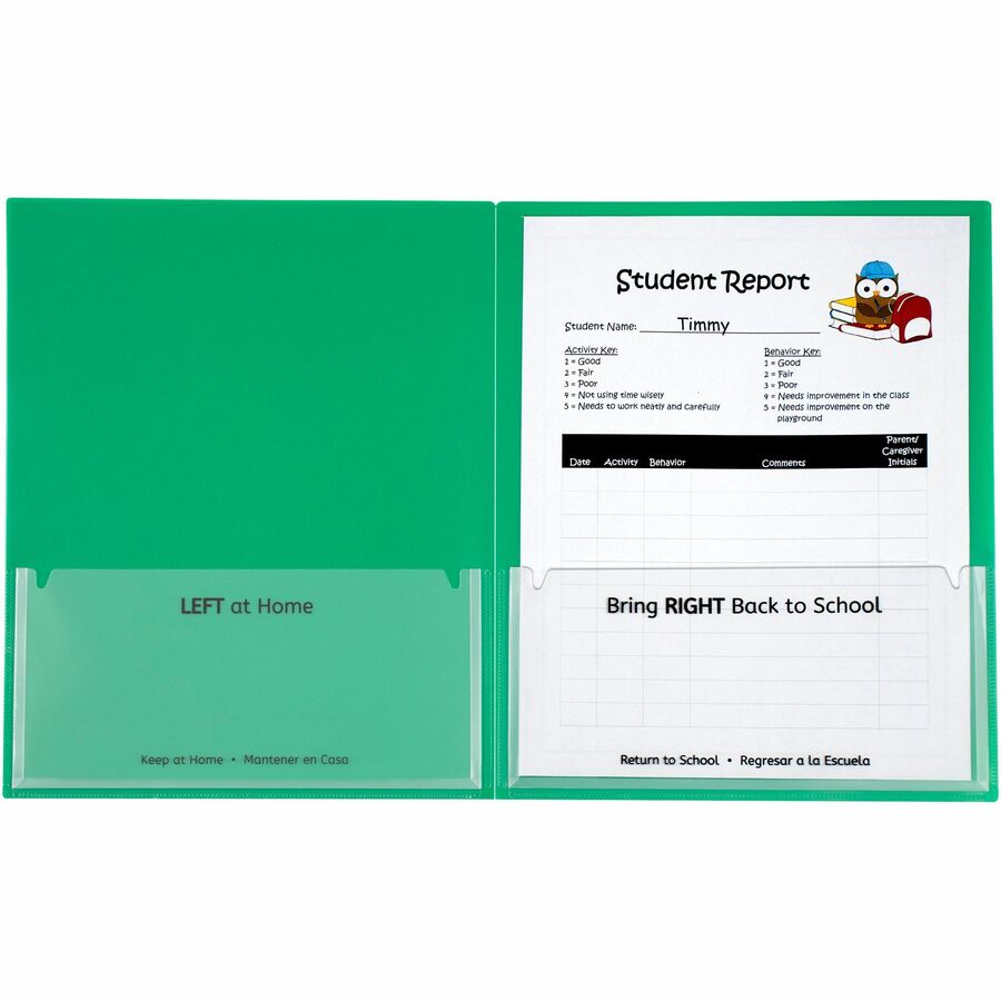 Image of C-Line® Folder, 2-Pocket, Poly, 50-Sht Cap, Letter, 25/BX, Green