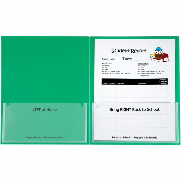 Image of C-Line® Folder, 2-Pocket, Poly, 50-Sht Cap, Letter, 25/BX, Green