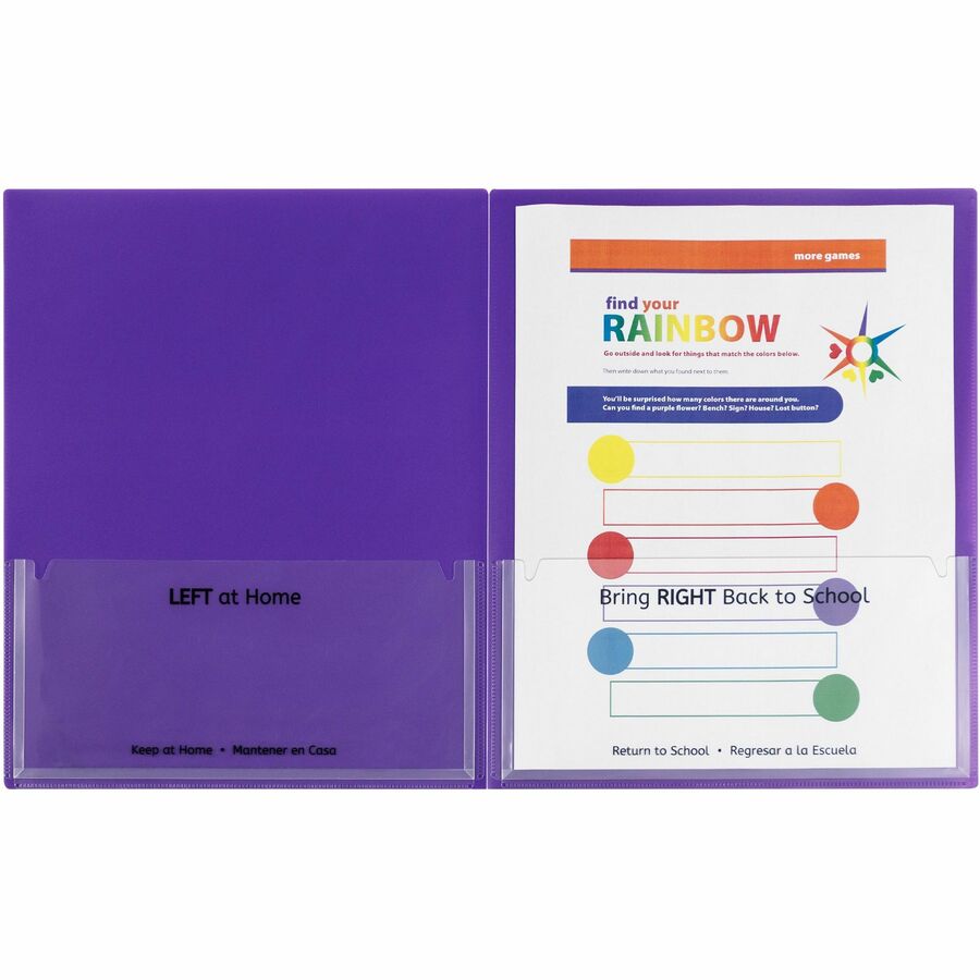 Image of C-Line® Folder, 2-Pocket, Poly, 50-Sht Cap, Letter, 25/BX, Purple