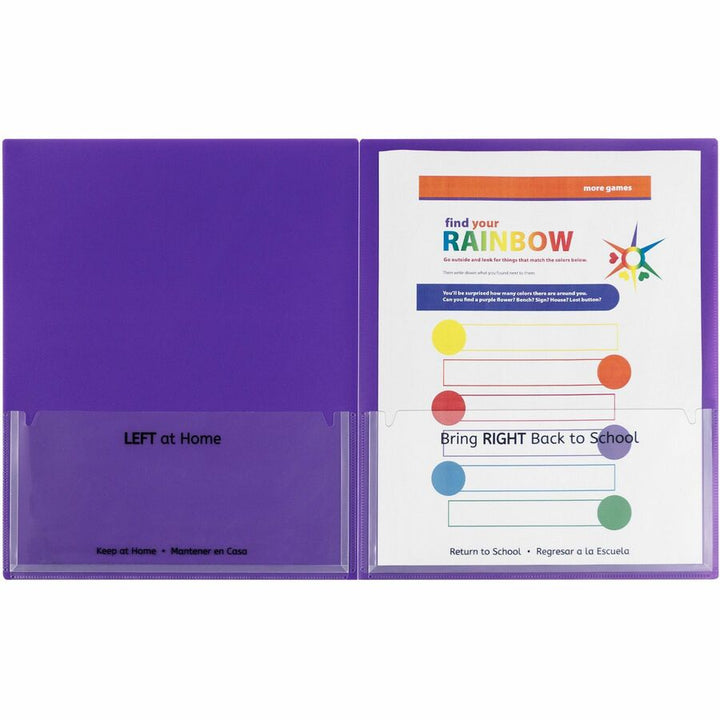 Image of C-Line® Folder, 2-Pocket, Poly, 50-Sht Cap, Letter, 25/BX, Purple