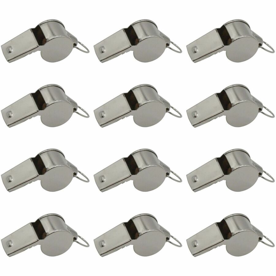 Image of Champion Sports 501 Medium Weight Metal Whistle, Silver, 12 / Dozen