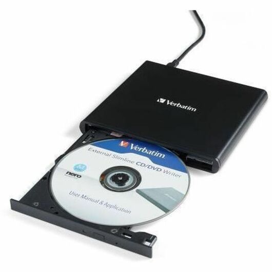Image of Verbatim® External Slimline Cd/dvd Writer, 8x Dvd Write Speed/24x Cd Write Speed