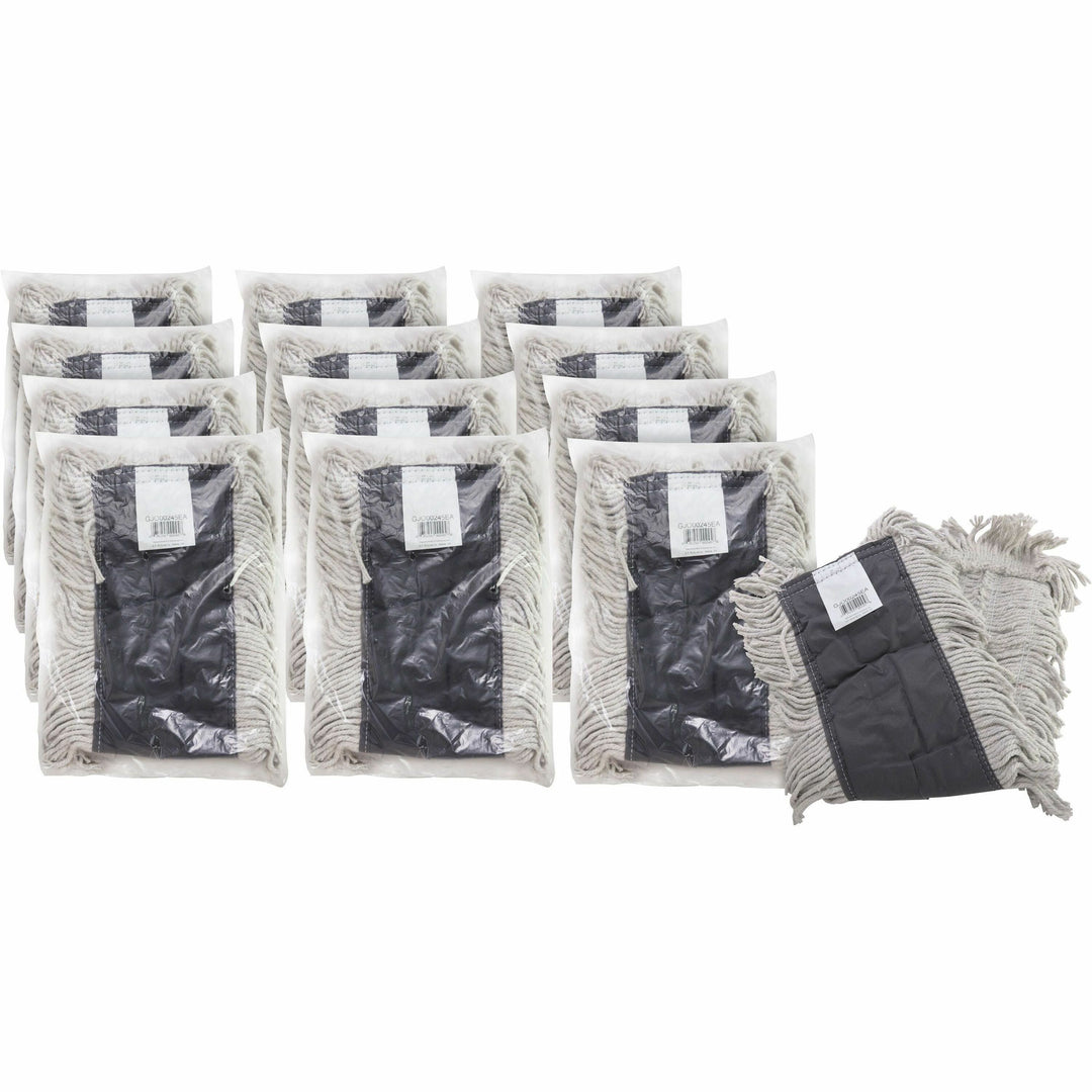 Image of Genuine Joe Dust Mop Refill, Cotton, Disposable, 24"x5", 12/CT, Natural
