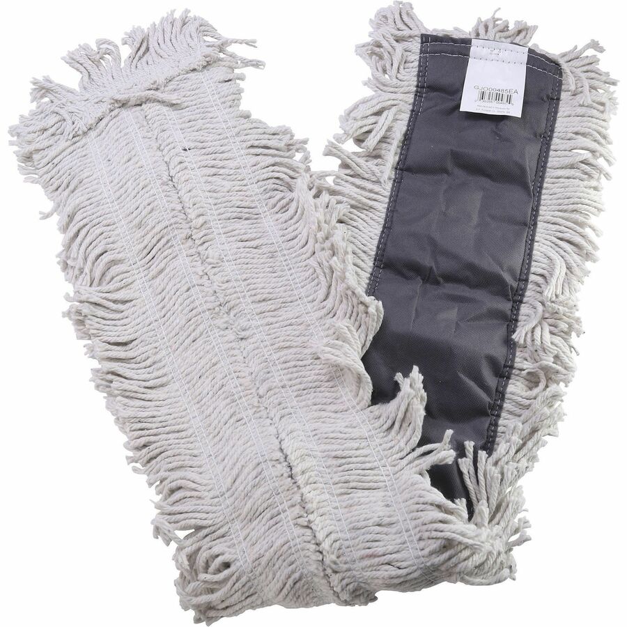 Image of Genuine Joe Dust Mop Refill, Cotton, Disposable, 48"x5", 12/CT, Natural