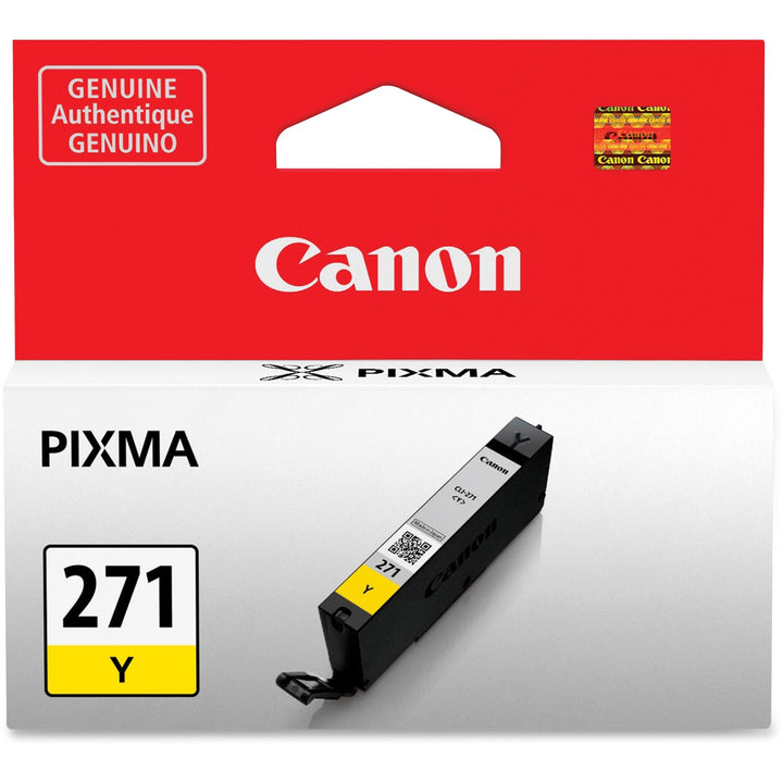 Image of Canon CLI-271 Ink Cartridge, Inkjet, Standard Yield, Yellow, 1 Each