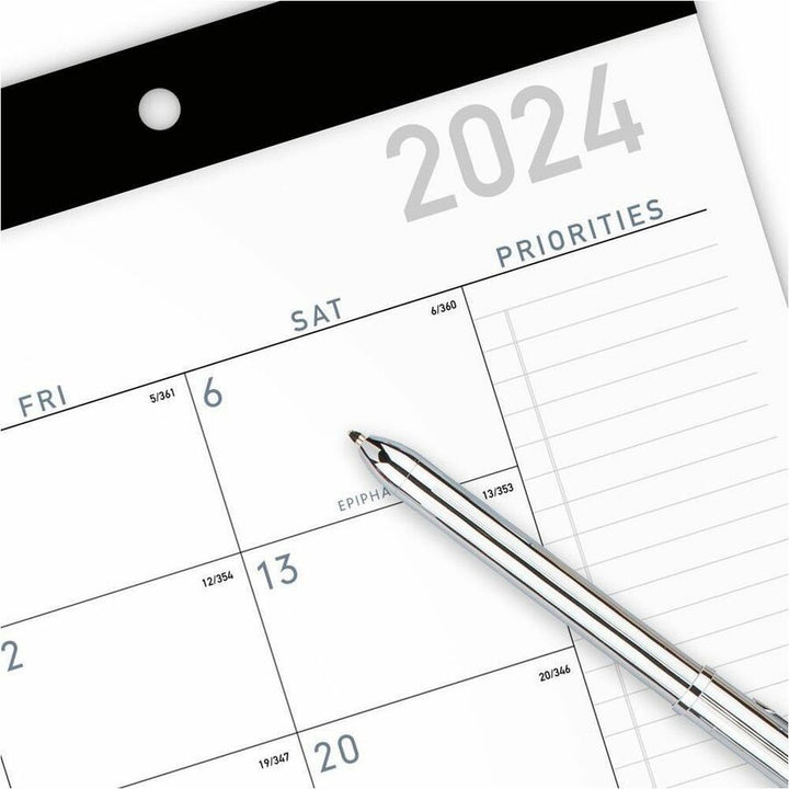 Image of AT-A-GLANCE® Contemporary Monthly Desk Pad, 18 x 11, White Sheets, Black Binding/Corners,12-Month (Jan to Dec): 2026