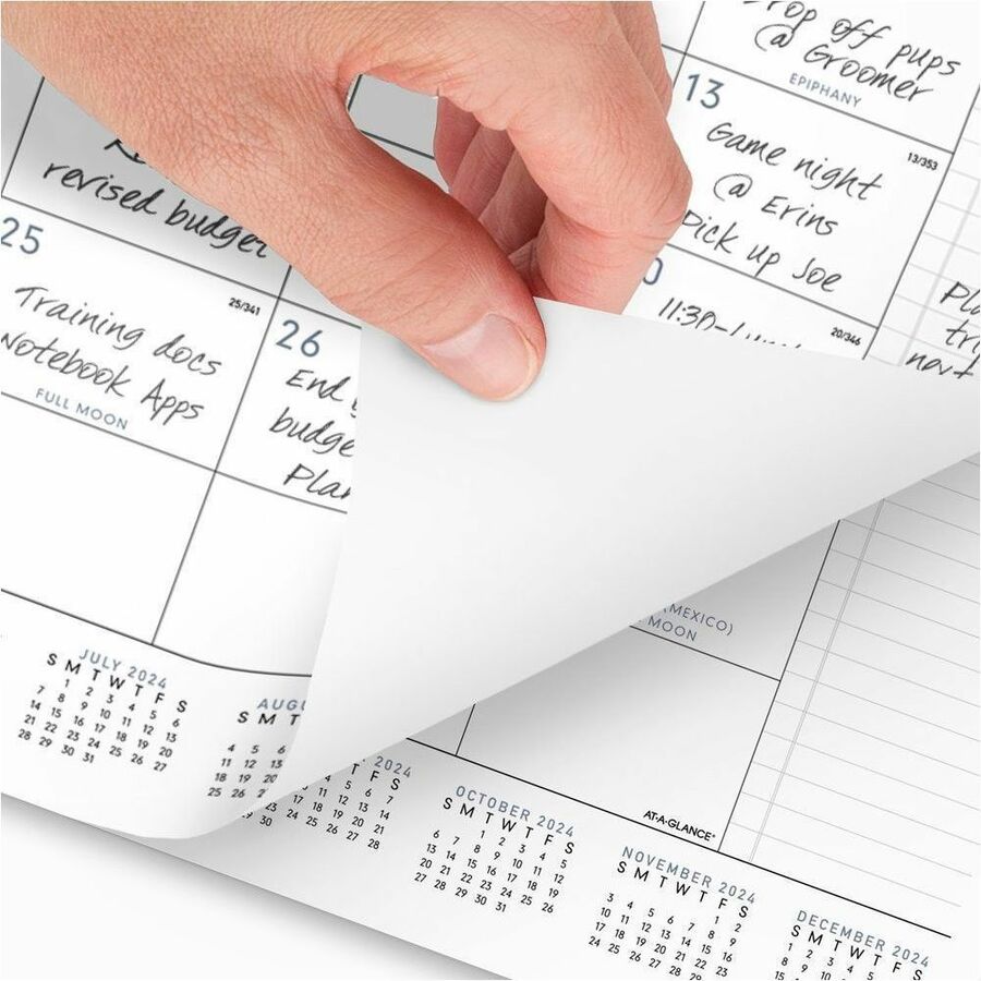 Image of AT-A-GLANCE® Contemporary Monthly Desk Pad, 18 x 11, White Sheets, Black Binding/Corners,12-Month (Jan to Dec): 2026