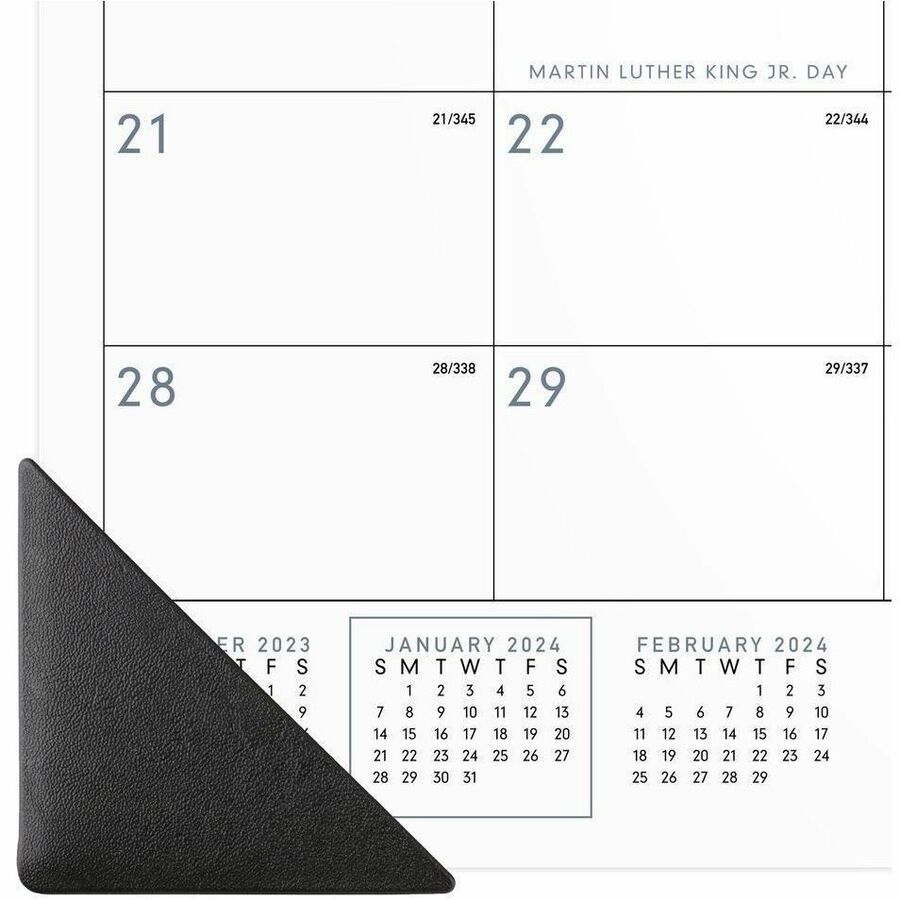 Image of AT-A-GLANCE® Contemporary Monthly Desk Pad, 18 x 11, White Sheets, Black Binding/Corners,12-Month (Jan to Dec): 2026