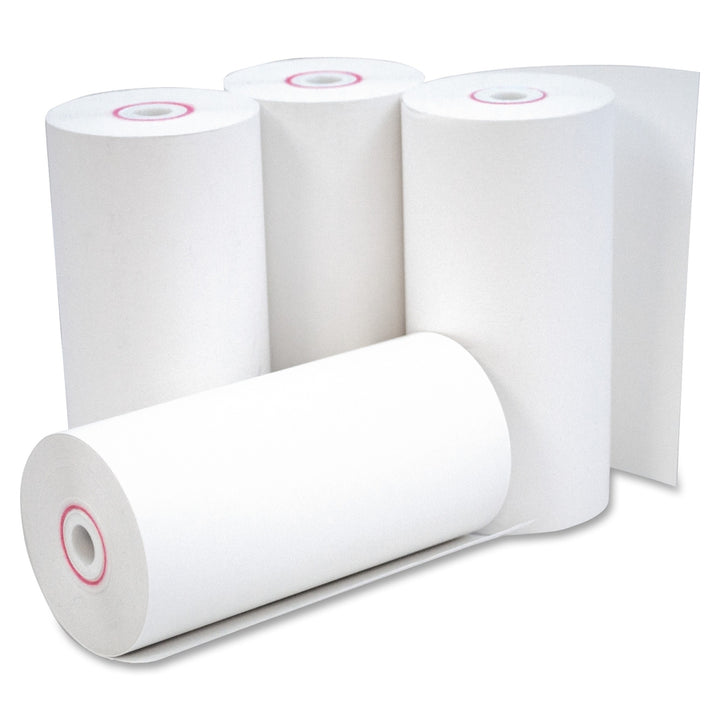 Image of Business Source 98102 Portable Printer Receipt Thermal Rolls, 4 19/64" x 127 ft, White, 50 / Carton