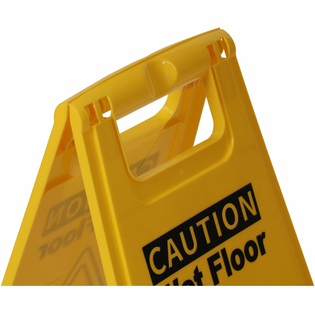 Image of Genuine Joe Sign,Wet Floor,w/Graphic,English/Spanish,6/CT,YW/BK