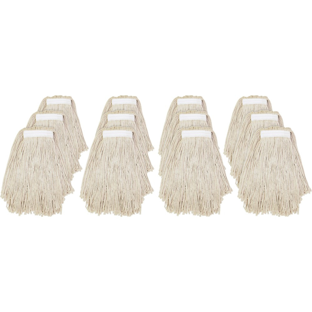 Image of Genuine Joe Mophead, 4-Ply, Narrow Band, Cut End, 16 oz, 12/CT, Natural