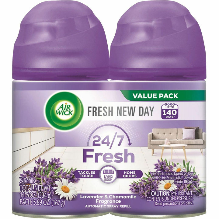 Image of Air Wick 85595 Lavender Refill Pack, Aerosol, 5.90 oz, Lavender, 60 Day, Odor Neutralizer, Long Lasting, 2 / Pack