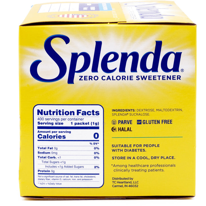 Image of Splenda 200414 Single-serve Sweetener Packets, 0.035 oz (1 g), Artificial Sweetener, 1 Box